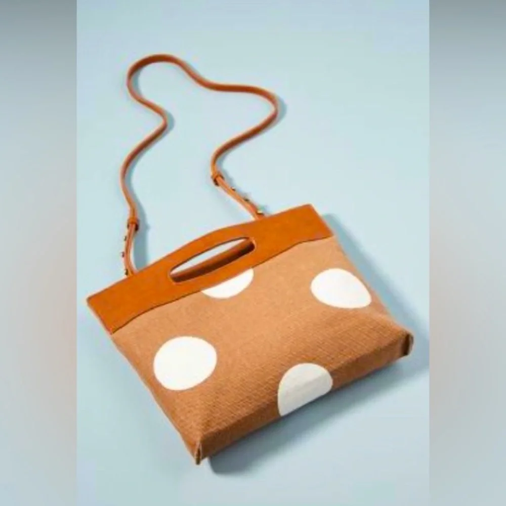 Anthropologie stassi canvas clutch, neutral - Picture 1 of 2